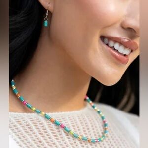 Colorful Beaded Necklace and Earring Set
